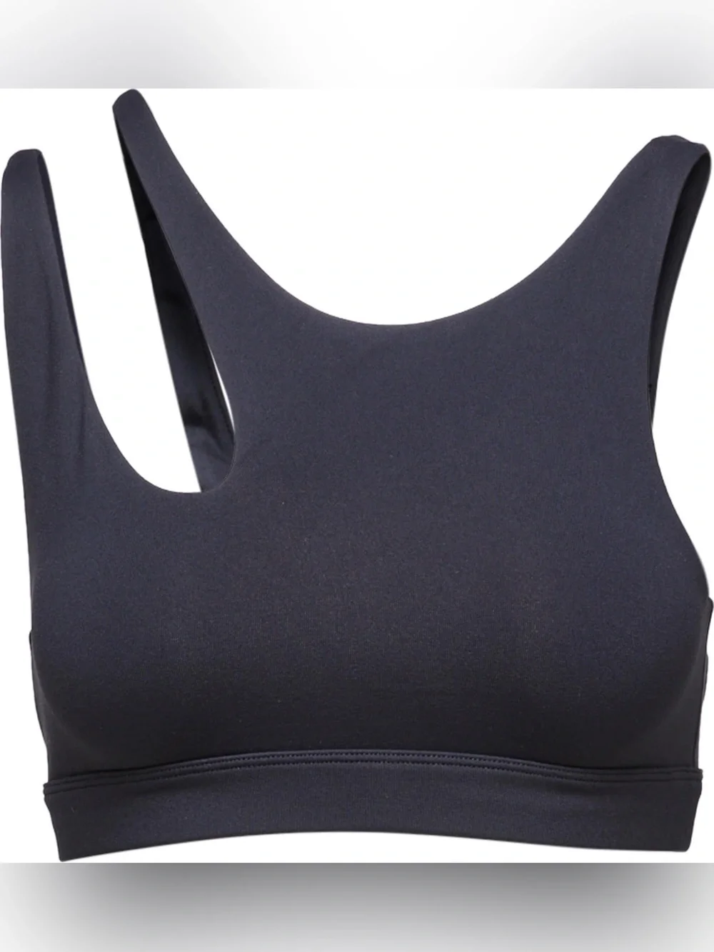 Alo Yoga 'Peak' Cutout Crop Top Sports Bra Black Asymmetrical Size Medium